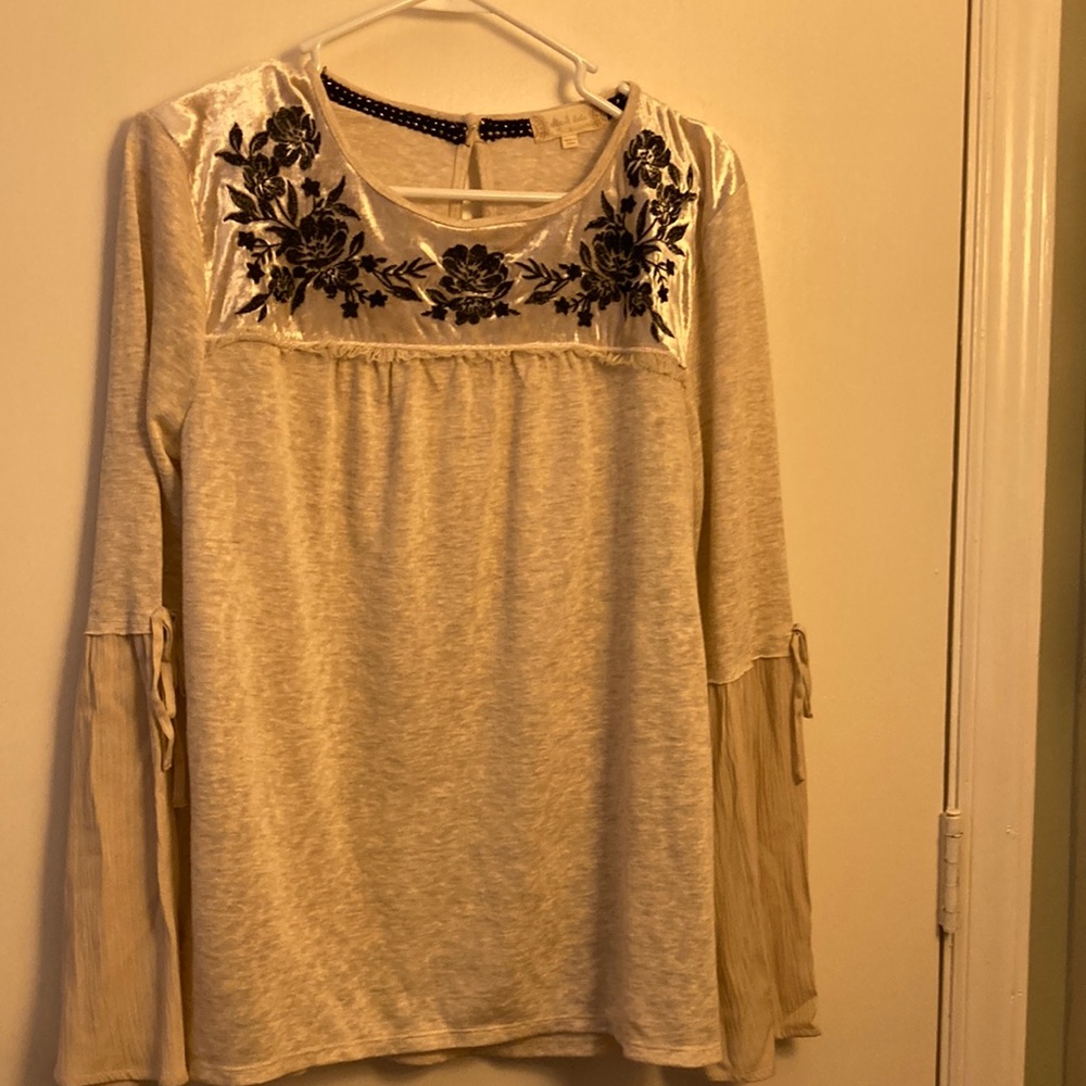 Altar’d State knit shirt.. decorative velvet top design.